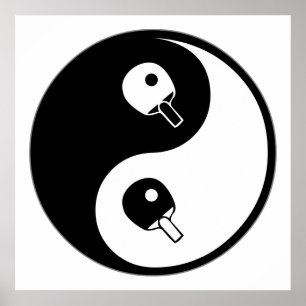 Yin Yang Bord Tennis Poster