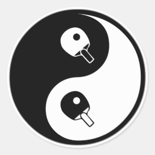 Yin Yang bordtennis Runt Klistermärke
