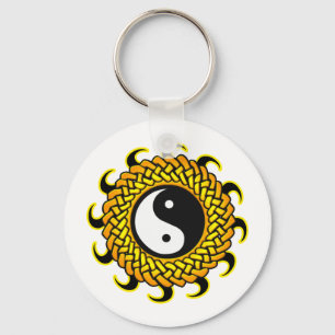 Yin Yang Braided Sol Nyckelring