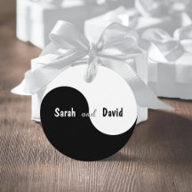 Yin Yang Bröllop Svarta & Vita Brud & Brudgum Namn