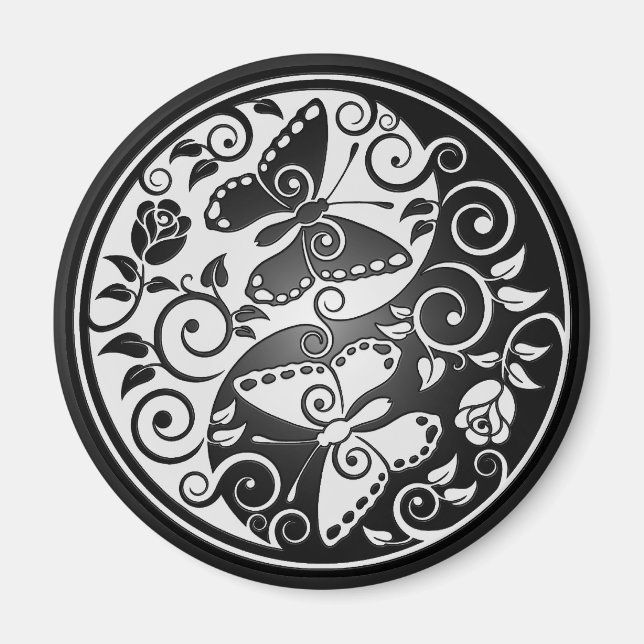 Yin Yang Butterflies Magnet (Framsidan)