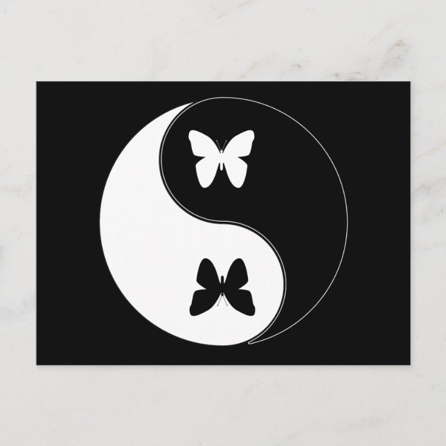 Yin Yang Butterfly Vykort (Framsida)