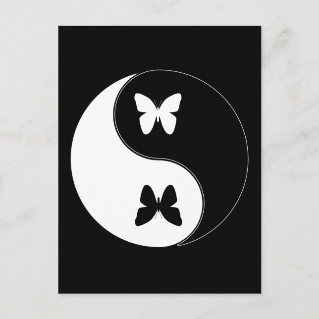 Yin Yang Butterfly Vykort (Framsida)