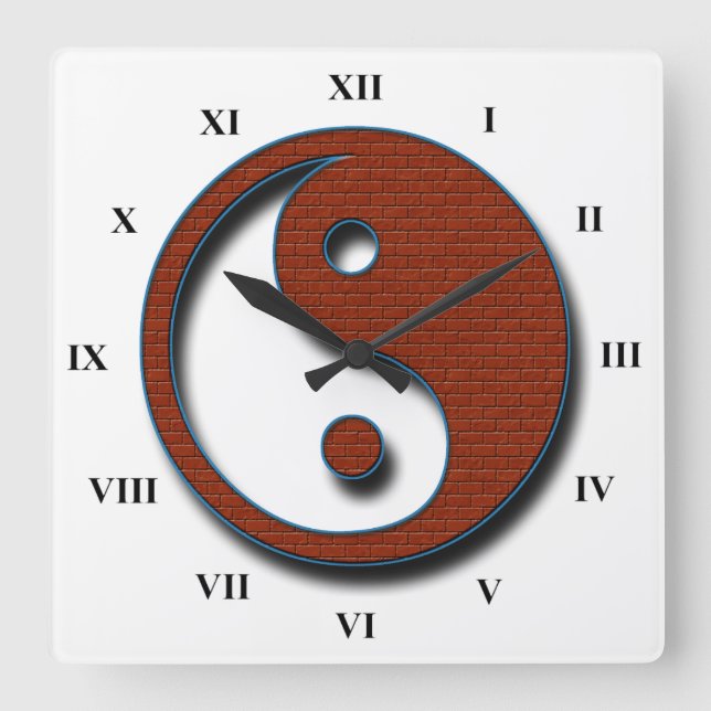 Yin Yang by Shirley Taylor Fyrkantig Klocka (Framsida)