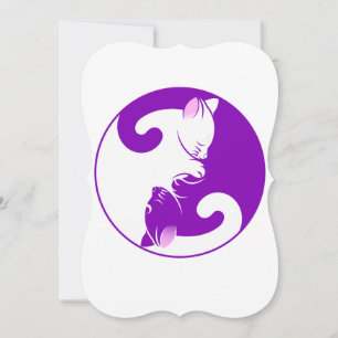 Yin Yang Cat Note-kort Tack Kort