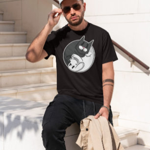 Yin Yang Cat och Hund Cute T Shirt