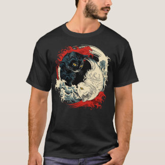 Yin yang cat t shirt