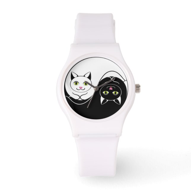 Yin Yang Cats Armbandsur (Framsida)
