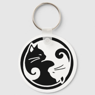 Yin Yang Cats Keychain Nyckelring