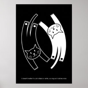 Yin & Yang Cats Poster (engelska)
