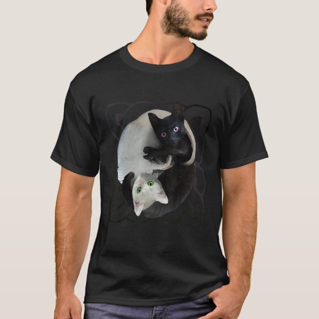 Yin Yang Cats T Shirt (Framsida)