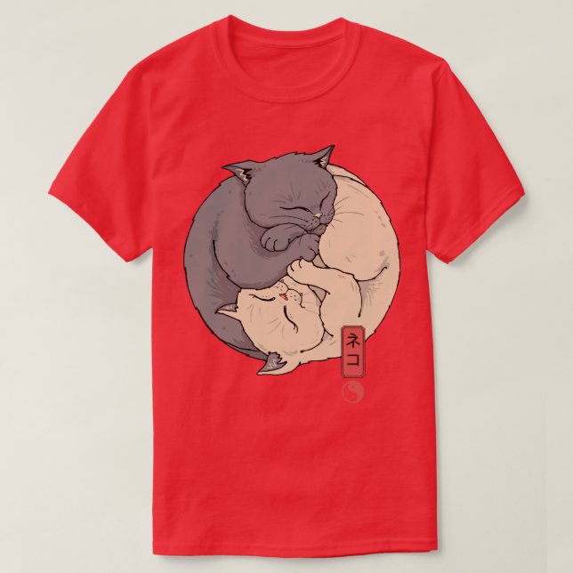 Yin Yang Cats T Shirt (Design framsida)