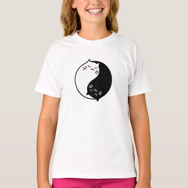 Yin Yang Cats T Shirt (Framsida)