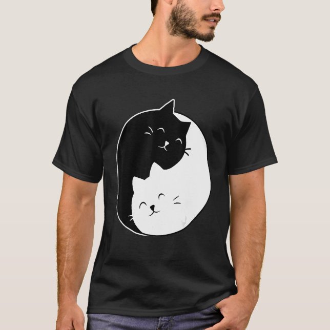 Yin Yang Cats T Shirt (Framsida)