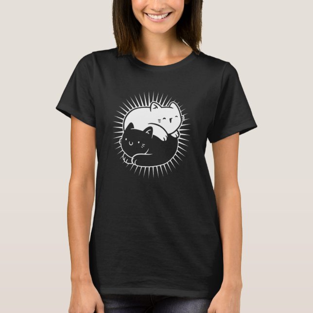 Yin Yang Cats T Shirt (Framsida)