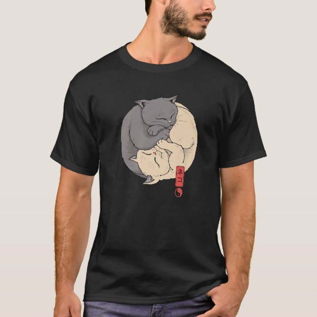 Yin Yang Cats T Shirt (Framsida)