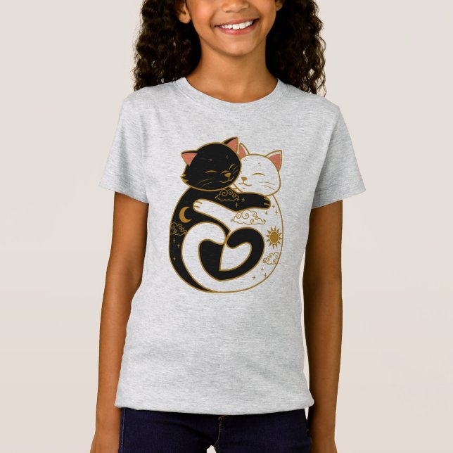 Yin Yang Cats T Shirt (Framsida)