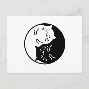 Yin Yang Cats Vykort