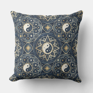 Yin Yang Celestial Harmoni Mandala Mönsterdesign Kudde