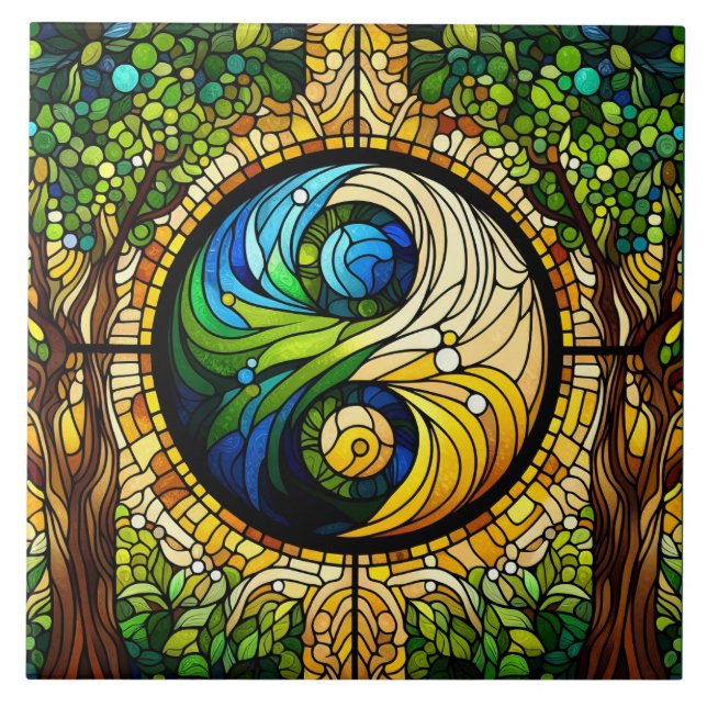 Yin Yang Ceramic Tile Kakelplatta (Framsidan)