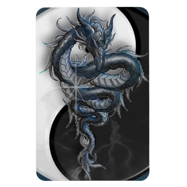 Yin Yang Chinese Dragon Premium Magnet (Vertikal)