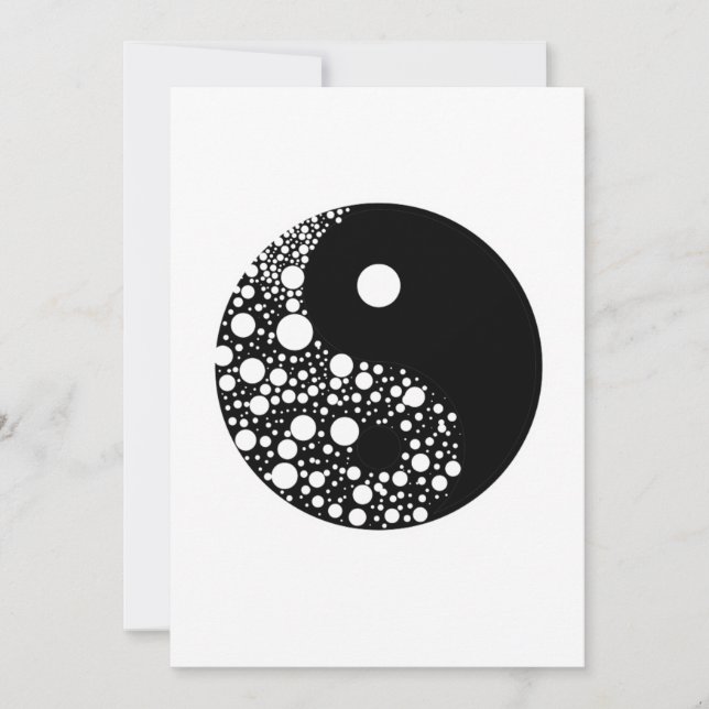 Yin Yang Circles Black and White Harmony Zen Gift Inbjudningar (Framsida)