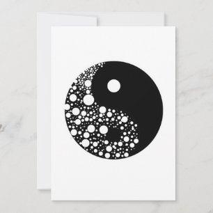 Yin Yang Circles Black and White Harmony Zen Gift Inbjudningar