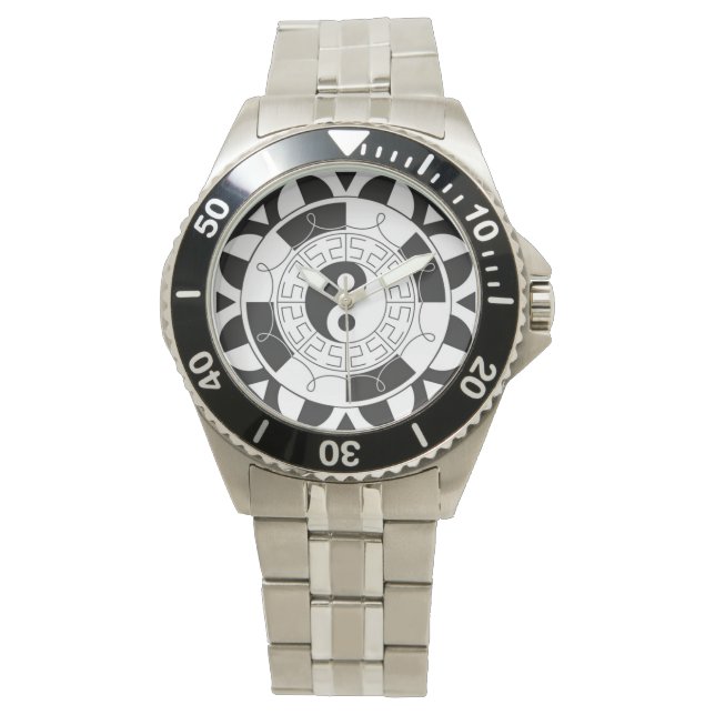 Yin Yang Classic Stainless Steel Watch Armbandsur (Framsida)