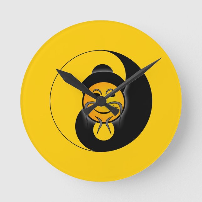 Yin Yang Clock Rund Klocka (Framsida)