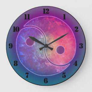 Yin Yang Clock Stor Klocka