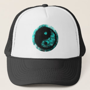 Yin Yang Cyan Black, MUSEUM Zazzle-gåvor Keps