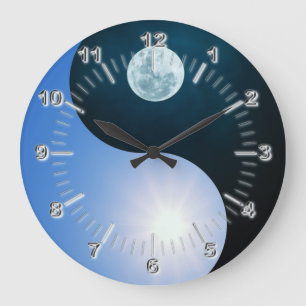 Yin yang dag natt stor klocka