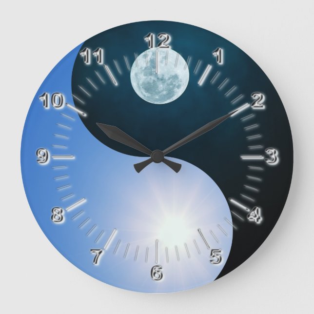Yin yang dag natt stor klocka (Framsida)
