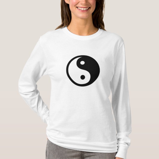 Yin Yang damlångärmad Tee Shirt (Framsida)
