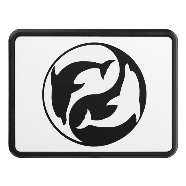 Yin Yang Dauphins Trailer Hitch Cover Dragkroksskydd (Framsidan)
