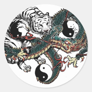 Yin Yang design Runt Klistermärke