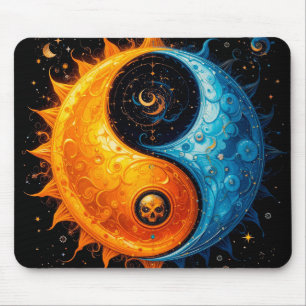 Yin Yang-design som representerar sol och måne Musmatta