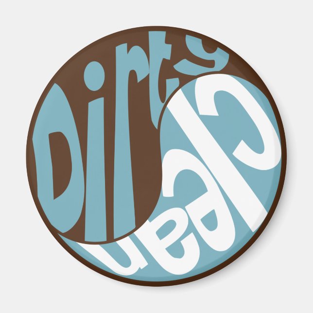 Yin Yang Dirty Clean Dishwasher Magnet Brown/Blue (Framsidan)