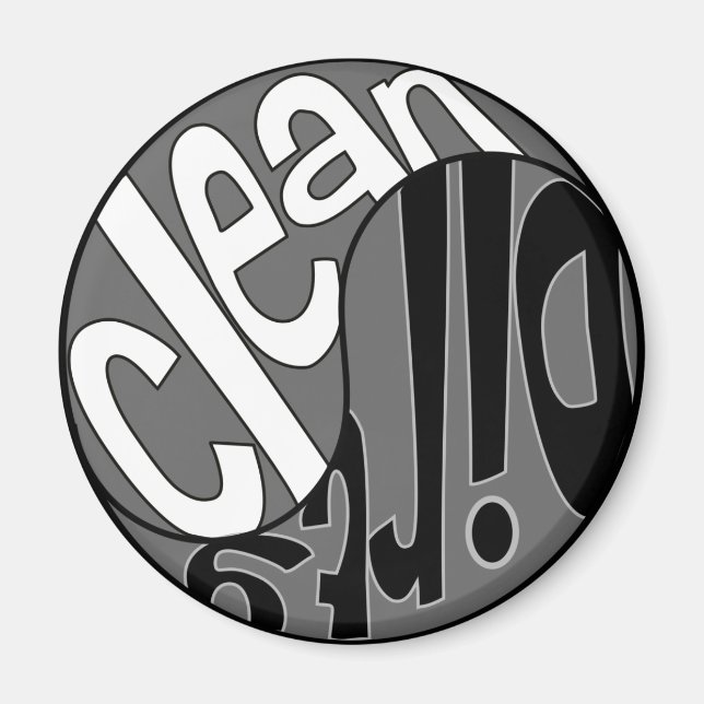Yin Yang Dirty Clean Dishwasher Magnet White/Black (Framsidan)
