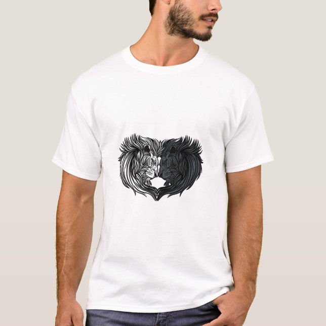 Yin Yang Djurkonst, Lejonens Strid T Shirt (Framsida)