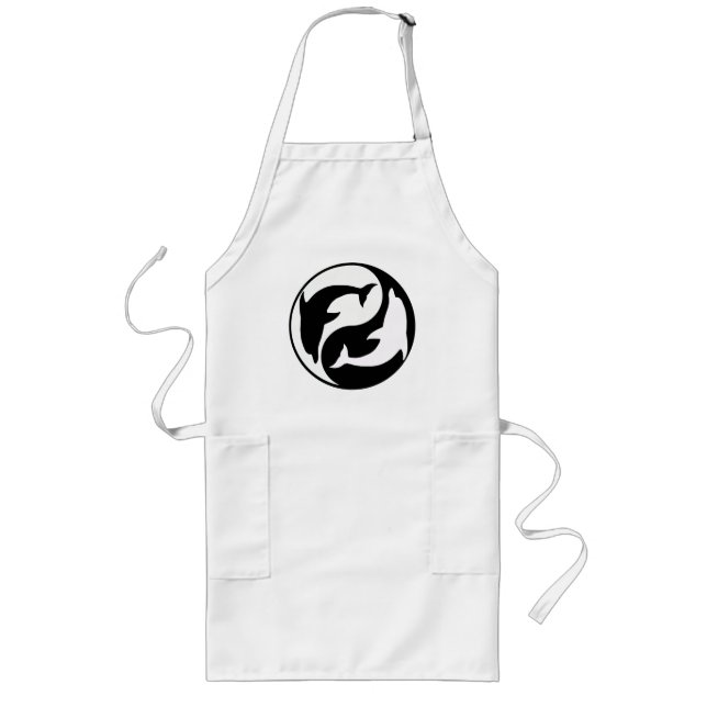 Yin Yang Dolphin Apron Långt Förkläde (Framsidan)