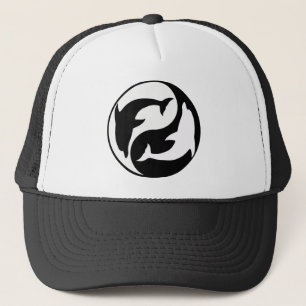 Yin Yang Dolphin Hat Truckerkeps