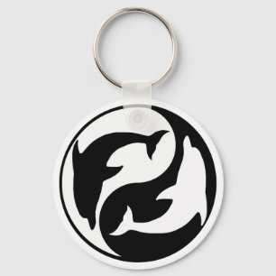 Yin Yang Dolphin Keychain Nyckelring
