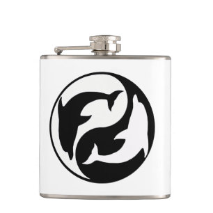 Yin Yang Dolphins Flask Fickplunta