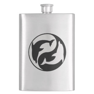 Yin Yang Dolphins Flask Fickplunta