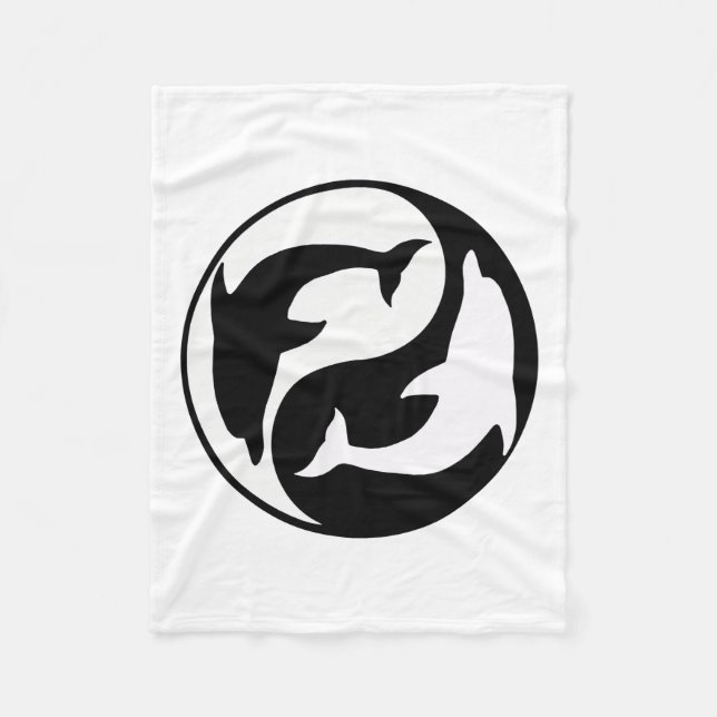Yin Yang Dolphins Fleece Blanket (Framsidan)
