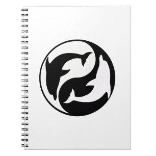 Yin Yang Dolphins Spiral bärbar dator Anteckningsbok Med Spiral