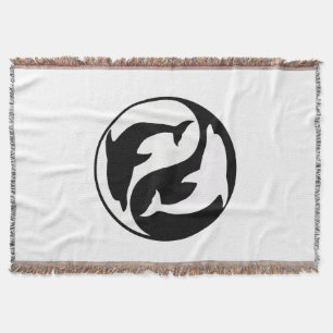 Yin Yang Dolphins Throw Blanket Filt