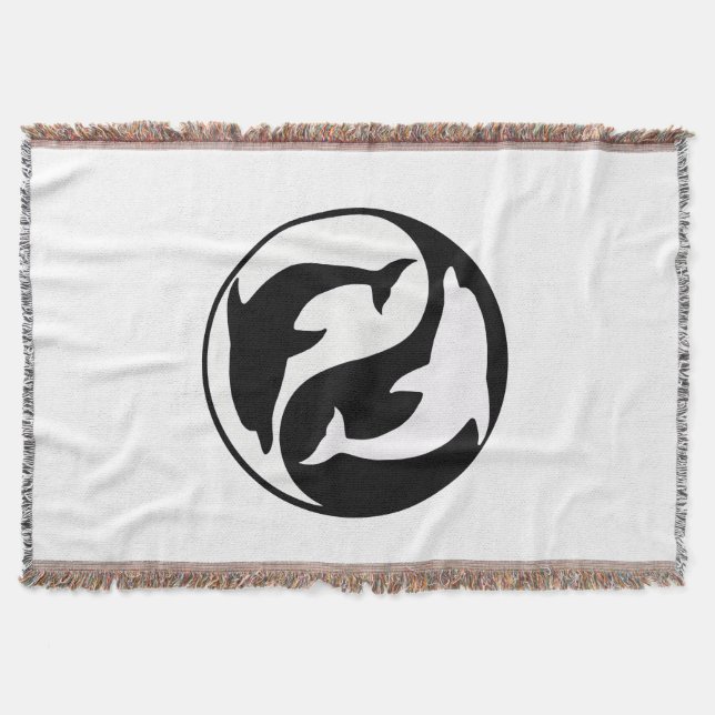 Yin Yang Dolphins Throw Blanket Filt (Framsidan)