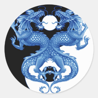 Yin Yang Dragon 2 Runt Klistermärke